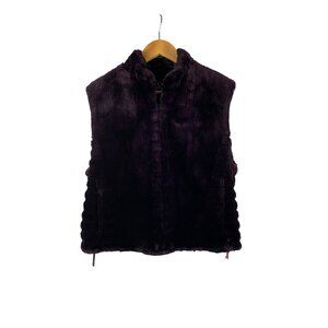 Jean Crisan Fourrure Purple Real Beaver Fur Vest Womens